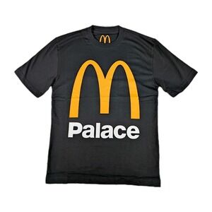 Palace x McDonalds Logo Tee‎ Shirt Size Small Black Yellow Crew Neck New